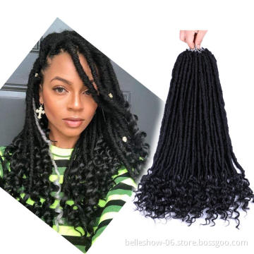 Hot sell faux locs for black women faux locs curly braid faux locs crochet hair extension 20inch 24roots